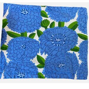 Crate & Barrel Marimekko Primavera Blue Cotton STANDARD Pillow Sham Set 2pc